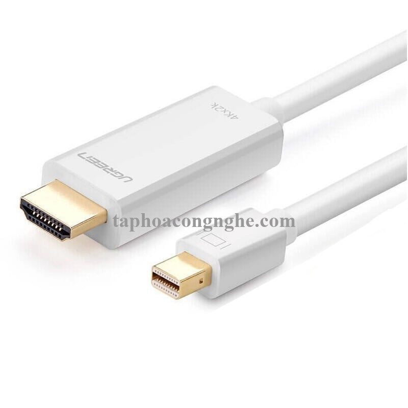 Ugreen 10453 3M màu Trắng Cáp chuyển đổi Mini DP sang HDMI hỗ trợ phân phải 4K x 2K MD101 30010453